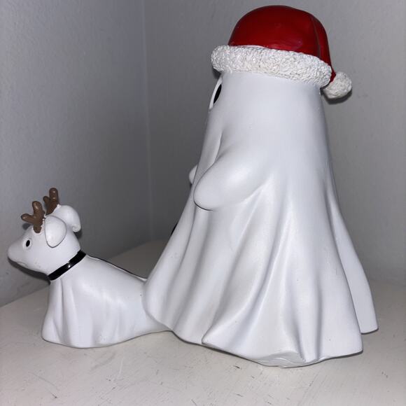 Ghost with Santa Hat Walking Dog Reindeer Halloween Christmas Viral TikTok NEW - Picture 5 of 5